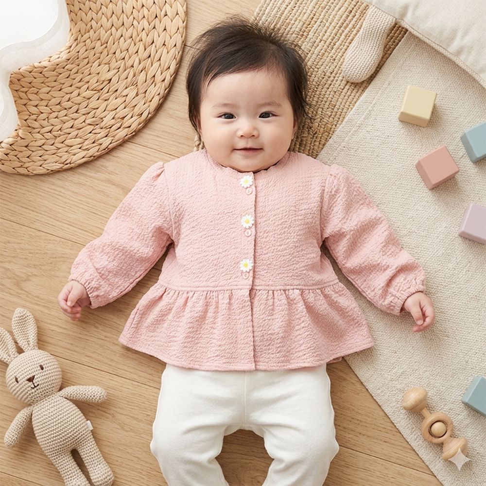 抗UV開襟外套-幼兒-粉紅色