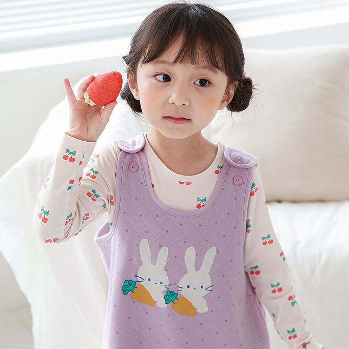 正韓 Cogibu - 極舒適無螢光劑 100% 有機棉幼兒/兒童鋪棉保暖防踢背心-兔寶貝