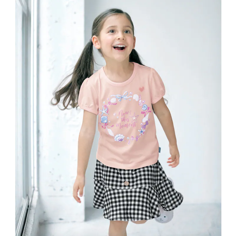 日本千趣會 - GITA 天竺棉印花短T-滿版小花-燕麥