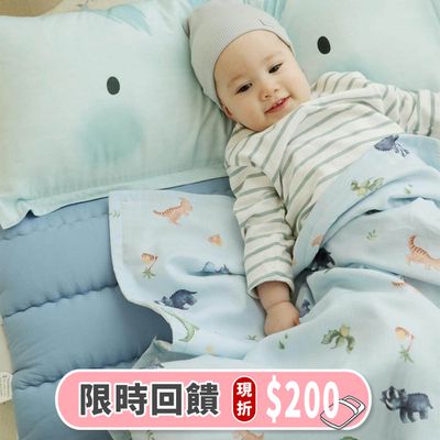 韓國 Hiyokobaby - 26盎司厚墊絲柔莫代爾分離式睡袋-藍角龍公園