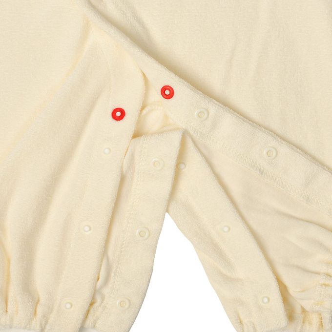 akachan honpo - 長袖造型連身衣-附帽子 獨角獸-象牙白色 (50~60cm)