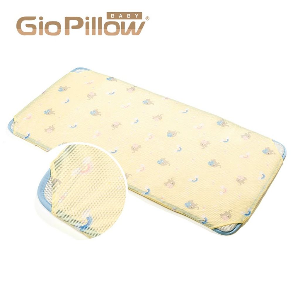 韓國 GIO Pillow - 智慧二合一有機棉超透氣排汗嬰兒床墊-派對小象 (L號)