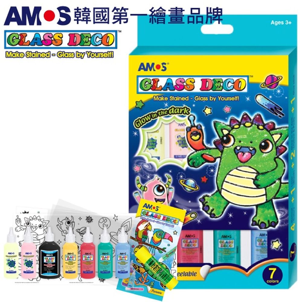 7色夜光22ml玻璃彩繪膠
