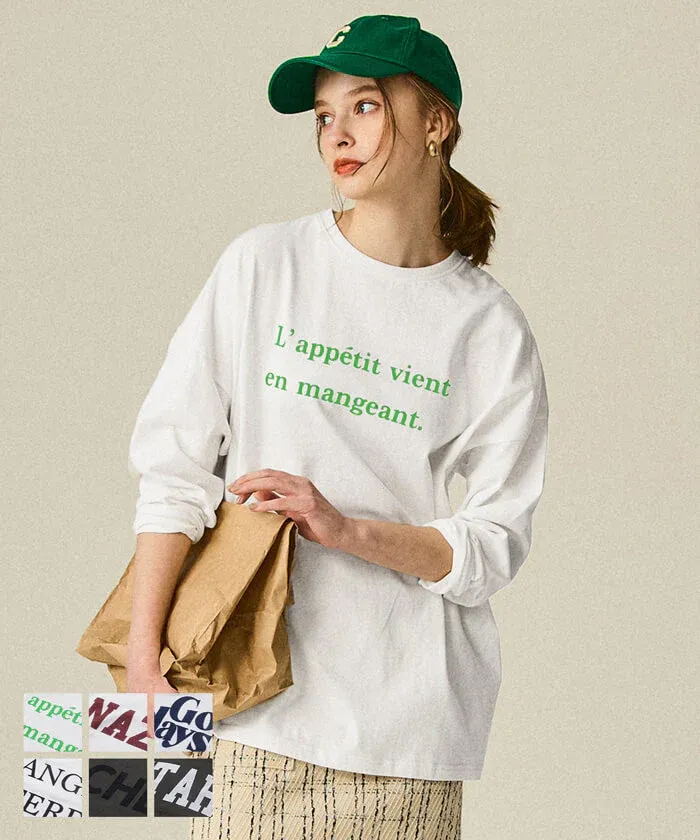 日本 COCA - 圓領印花長版薄長袖上衣-印花E款