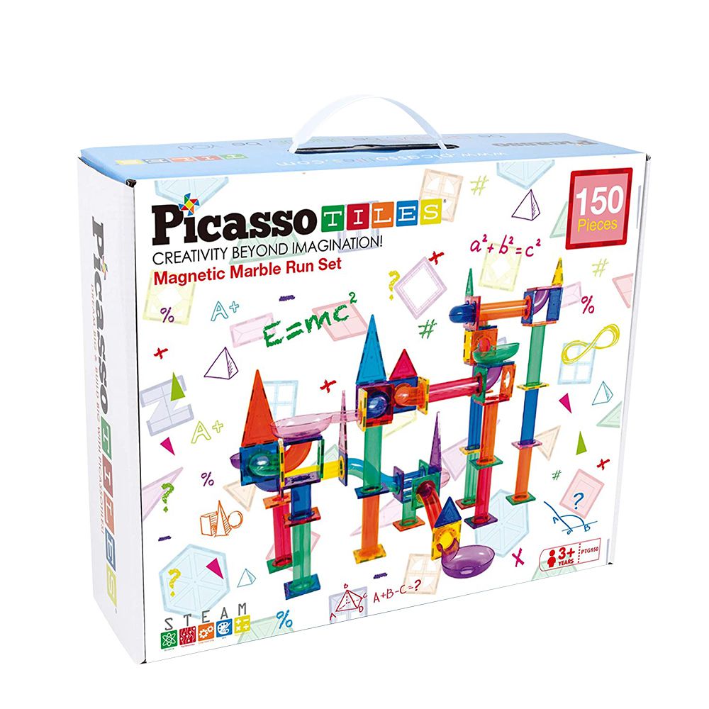 美國PicassoTiles - 磁力積木-滾球迷宮軌道-150片