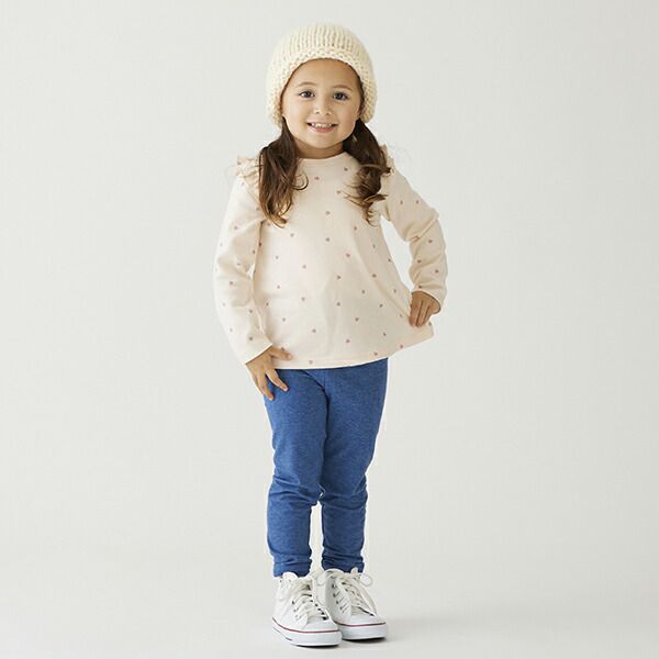 日本 petit main - 百搭女孩合身內搭褲-桃粉