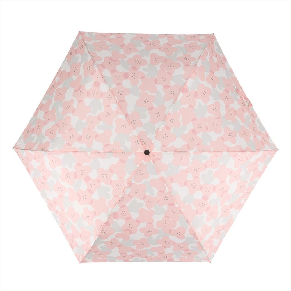日本 nifty colors - 抗UV輕量 晴雨兩用折疊傘-四瓣花-粉 (直徑98cm/131g)-91.10%