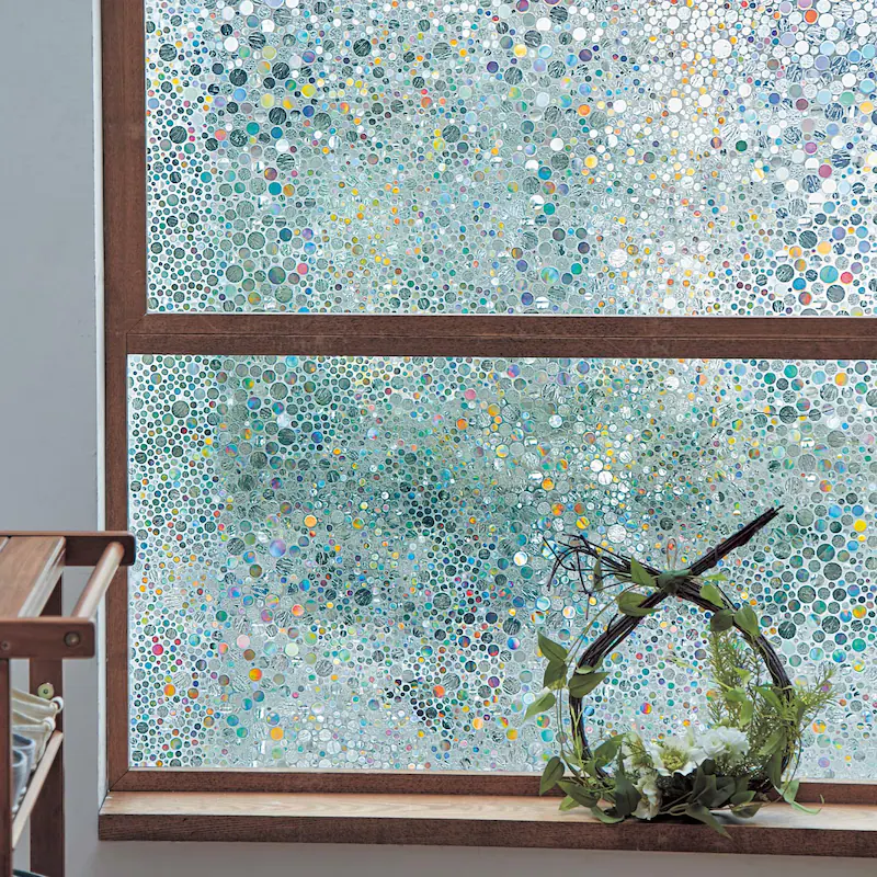 日本千趣會 - 日本製 99%抗UV光影窗貼(靜電式)-繽紛寶石 (92×90cm*2枚)