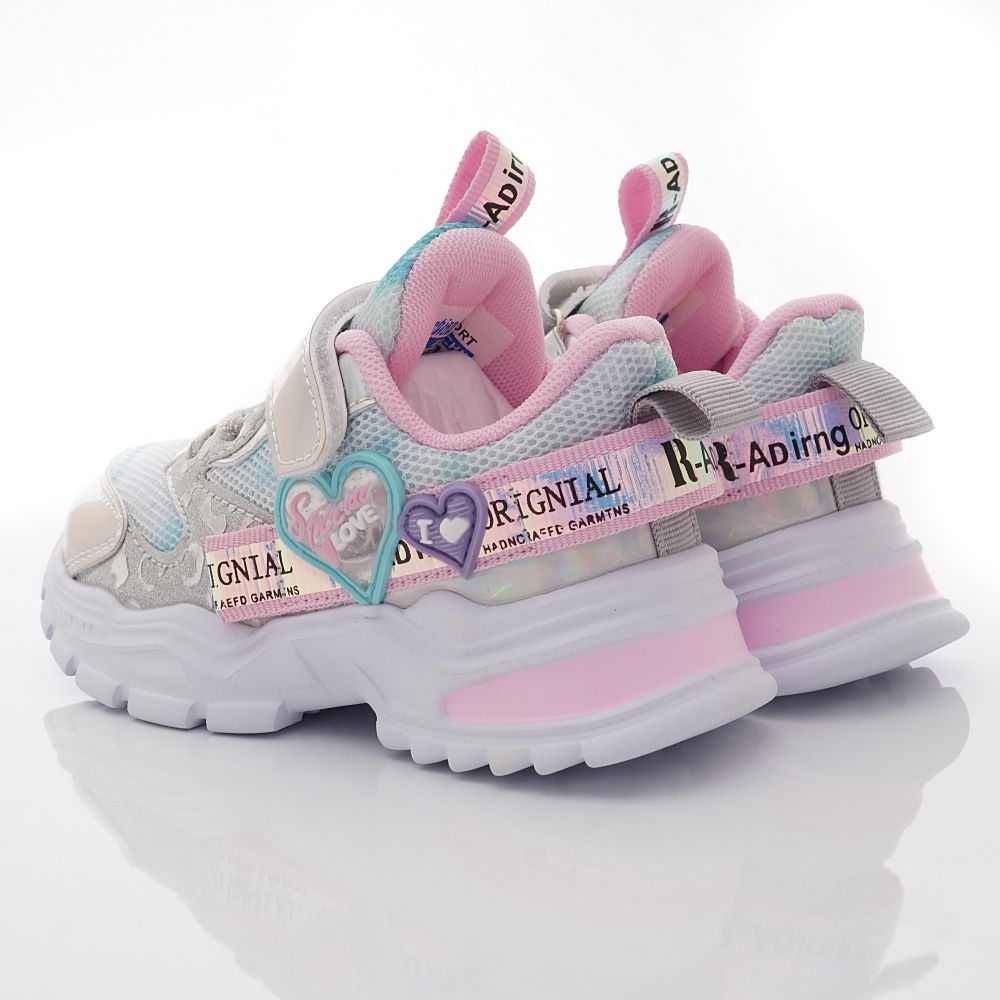 甜心電燈老爹鞋(中大童段)-運動鞋-銀