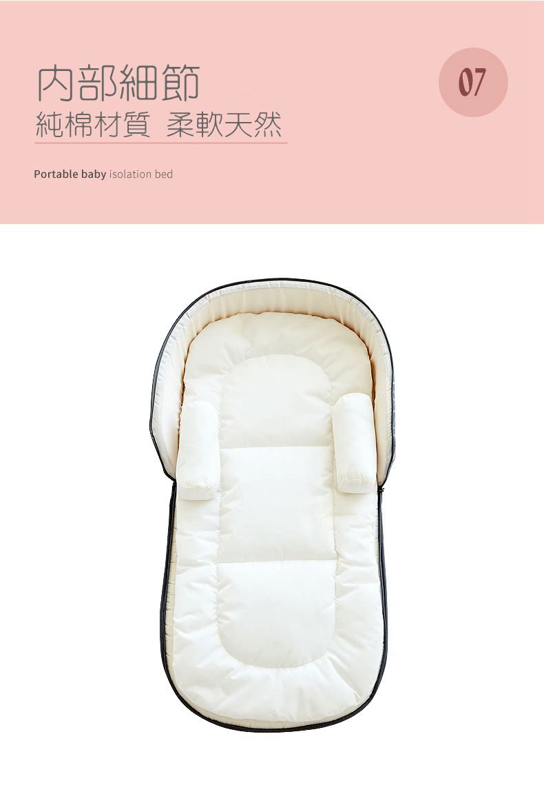 HANNIKD - 外出便攜式床中床(送睡墊+防翻身枕)-氣質灰