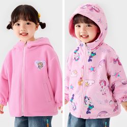 人氣卡通 - 卡通汪汪隊雙面穿防風防水外套-連帽加絨-粉色