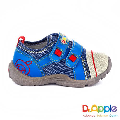 Dr. Apple - 機能童鞋-MIT微笑蘋果帥氣牛仔童鞋-藍