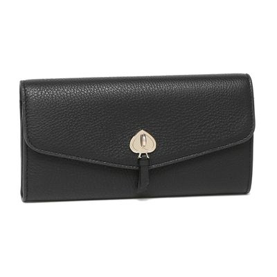 kate spade - 流蘇翻蓋皮革二折長夾-黑
