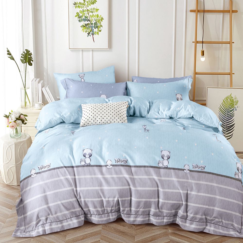 吸濕排汗天絲單人三件式床包鋪棉被套組-初戀-含床包+鋪棉兩用被套+枕套*1