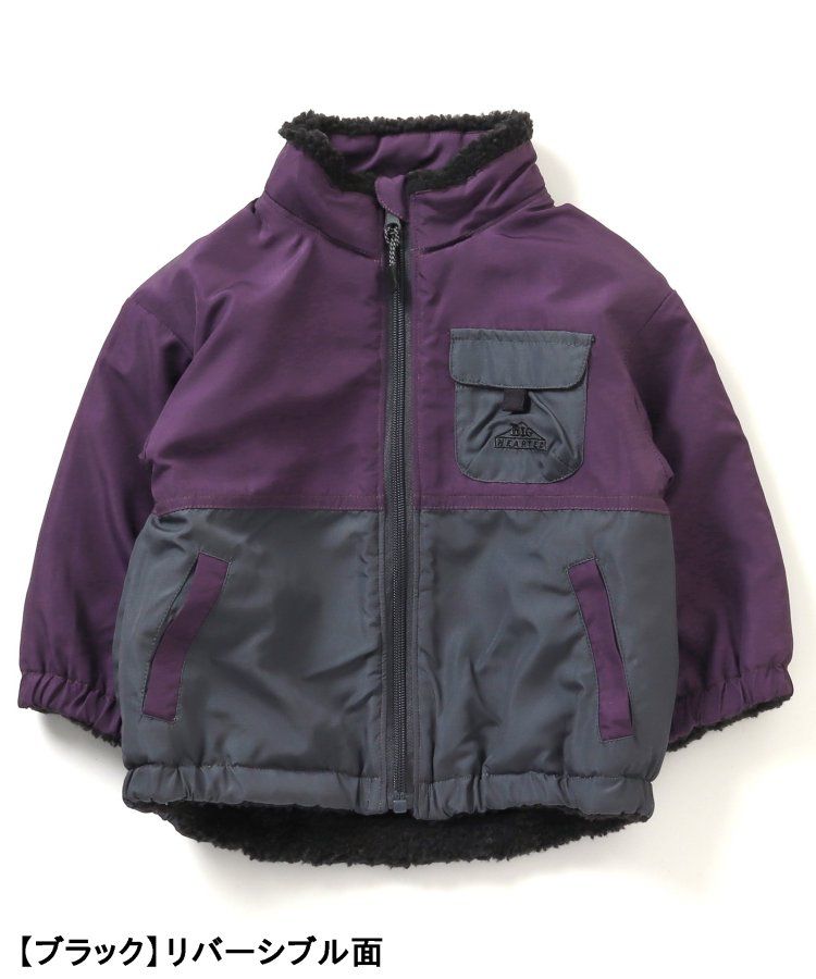 日本 BREEZE - 異材質雙面穿帥氣感外套-黑