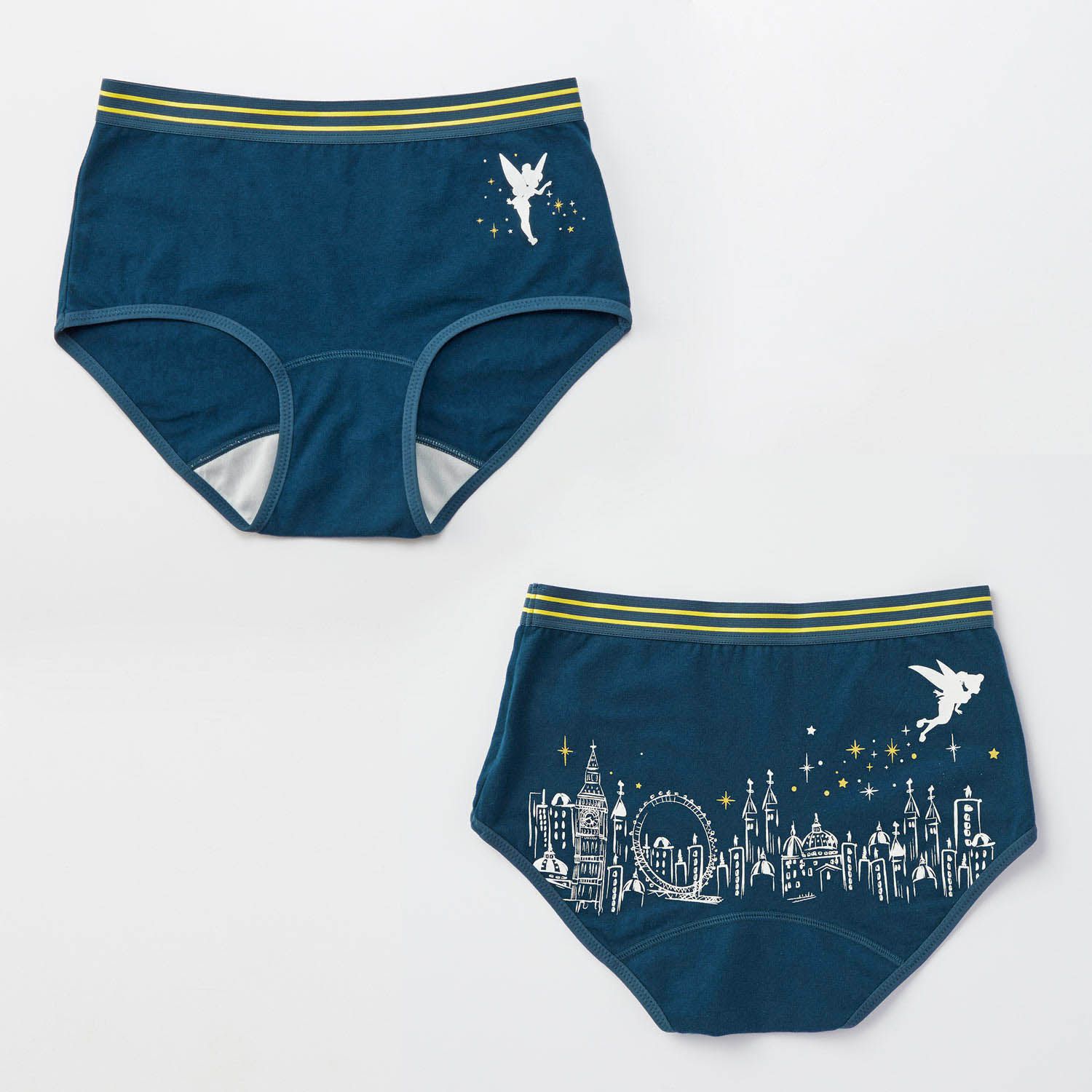 日本千趣會 - 迪士尼印花特殊雙層隱形蝶翼生理褲(媽媽)-小叮噹-深藍