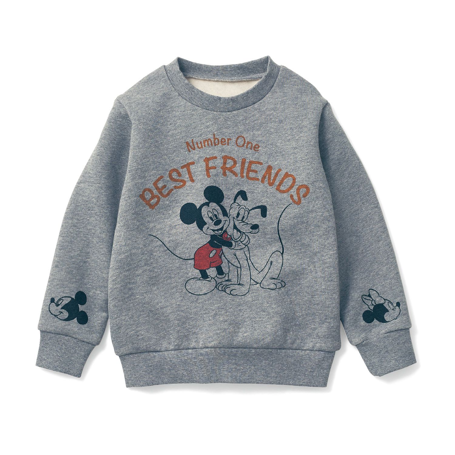 日本千趣會 - 迪士尼 裏起毛長T-維尼與小豬-灰綠