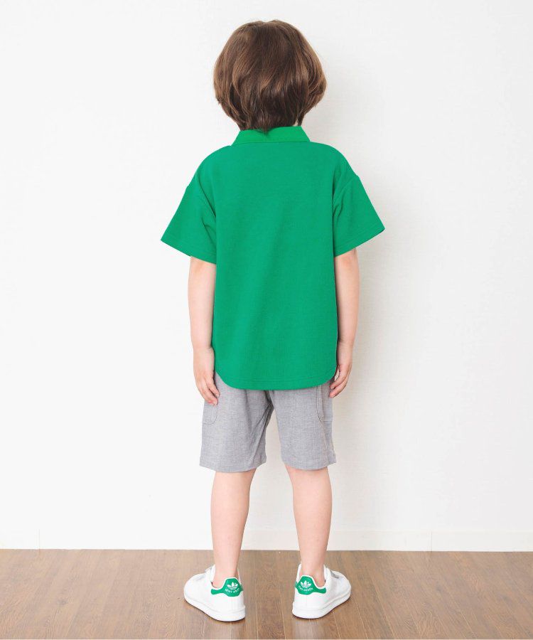 日本 BREEZE - 童趣動物刺繡短袖POLO衫-滑板鴨-深藍