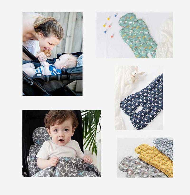 韓國 Jellypop - 獨家微顆粒果凍涼珠推車座墊-100%純棉酷涼墊-冰上雪樂園-淡藍 (69 X 33 X1.5(±2cm))