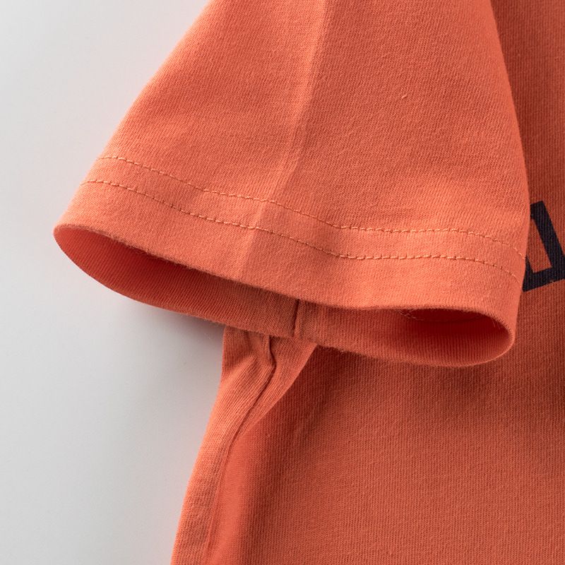 純棉短袖上衣-大熊小熊-磚紅色