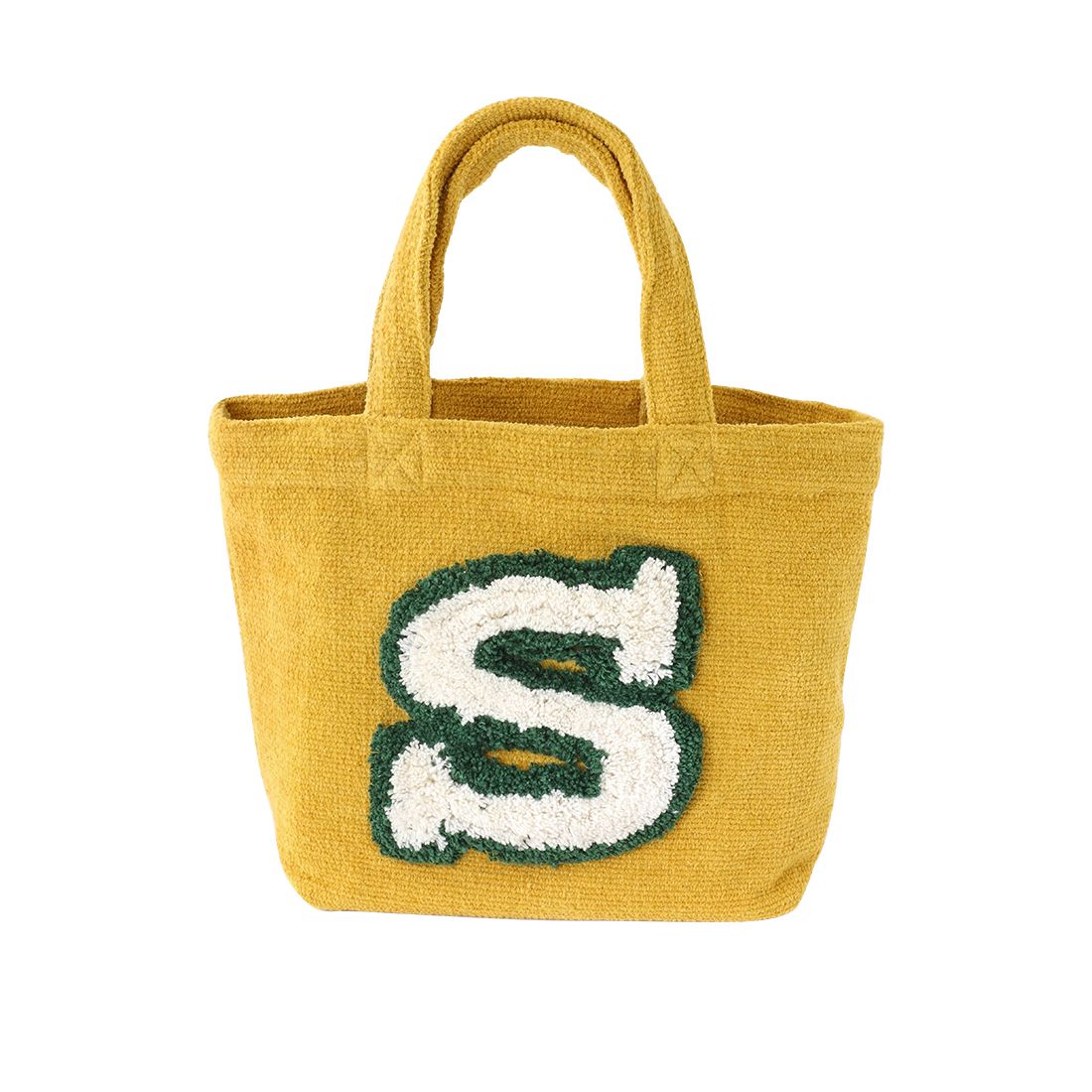 日本 TOMO - 毛茸茸英文字母刺繡帆布包-S-暖黃 (29×21×D10cm)