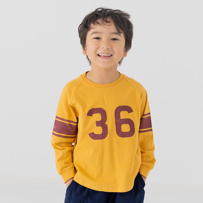 日本 Chil2 - 100%棉 百搭長袖上衣-數字36-黃