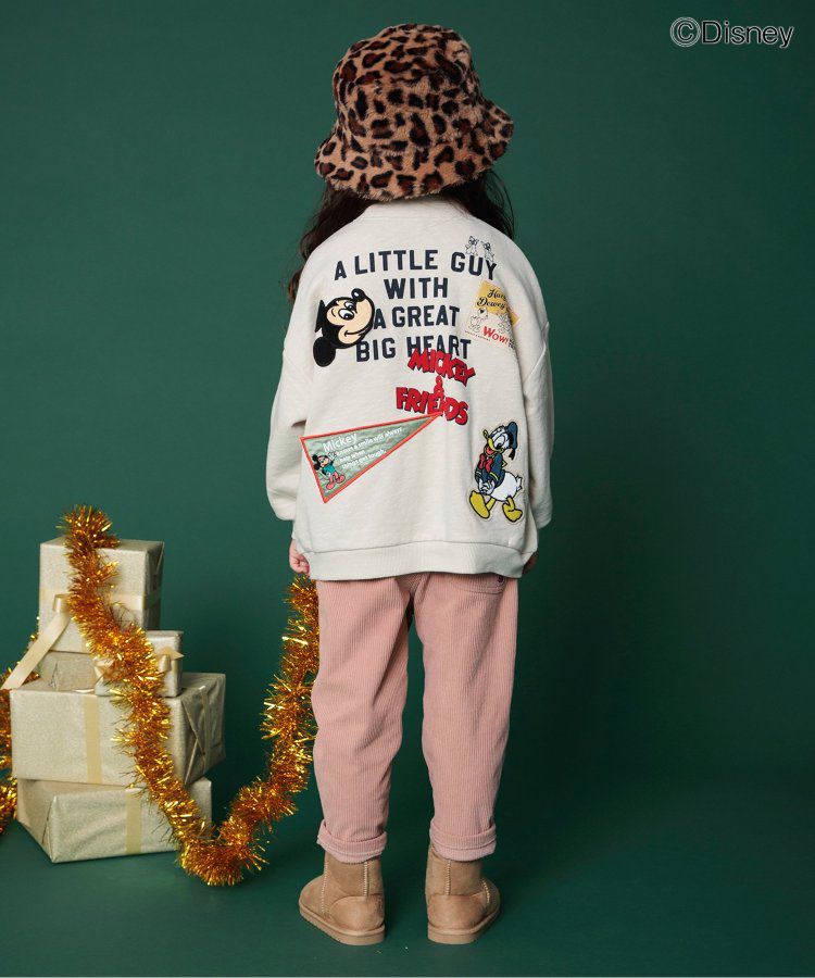 日本 BREEZE - 燈芯絨裏起毛保暖長褲-粉紅