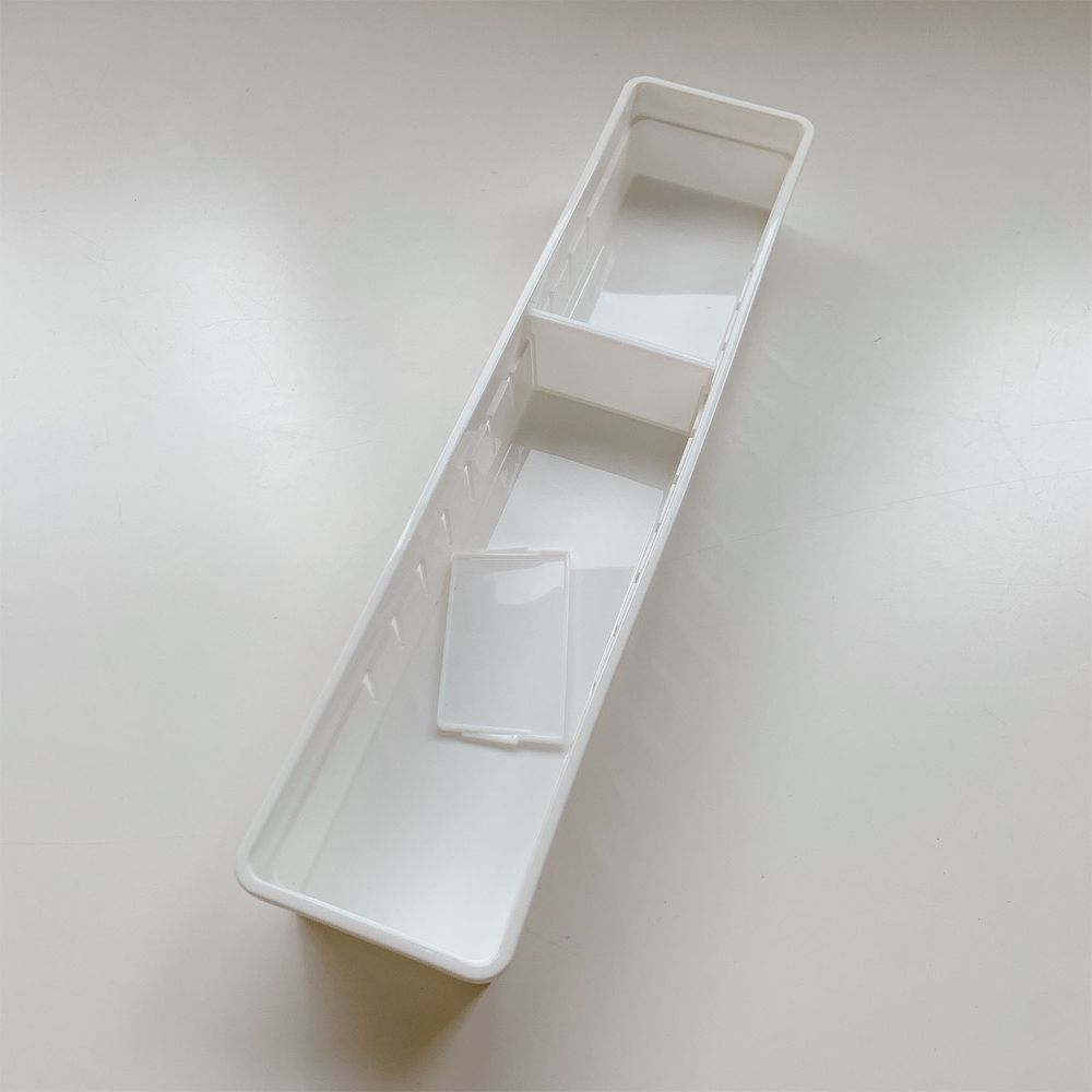 理理 liil - 韓國HICKIES 視覺淨化抽屜分隔收納盒-窄-白 (長34.8x寬8x高5cm)