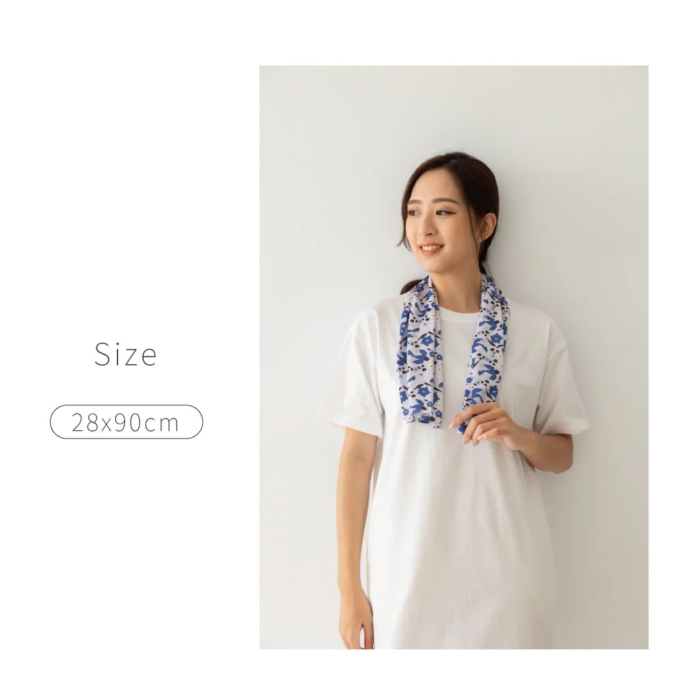 貝柔 Peilou - 灣的貨冰涼巾-台灣藍鵲-花色 (28 x 90 cm)