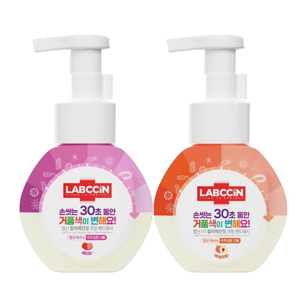 韓國 LABCCIN - 變色洗手泡泡慕斯組合-莓果香+桃子香 (250ml/罐)