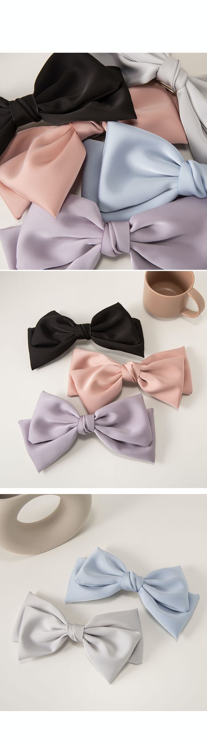 韓國 Soo&Soo - 手工製雙層蝴蝶夾卡扣式髮夾-氣質黑