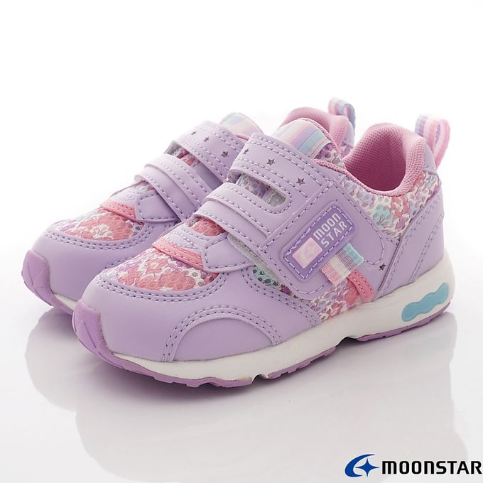 Moonstar日本月星 - 月星速乾機能運動款(中小童段)-運動鞋-紫/花