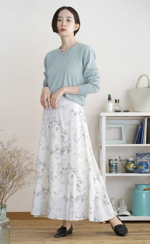 日本 zootie - 100%棉 輕盈柔軟薄針織上衣-V領-米白