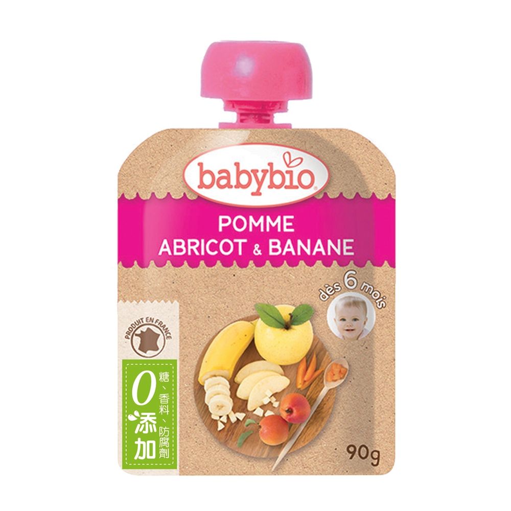 法國babybio - 生機香蕉杏桃纖果泥-90g