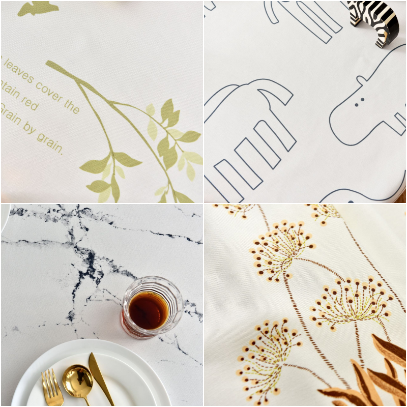 防水防髒桌布-植物樂園-咖啡色