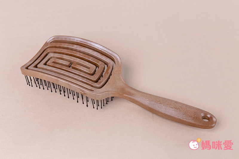 韓國 Yao - 鏤空頭皮按摩梳(兒童款)-泰迪熊-木紋色