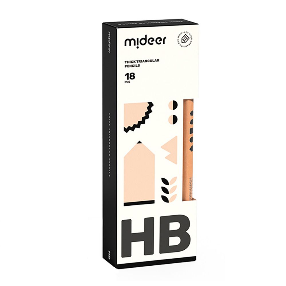 MiDeer - 兒童專用三角鉛筆-HB(18PCS)