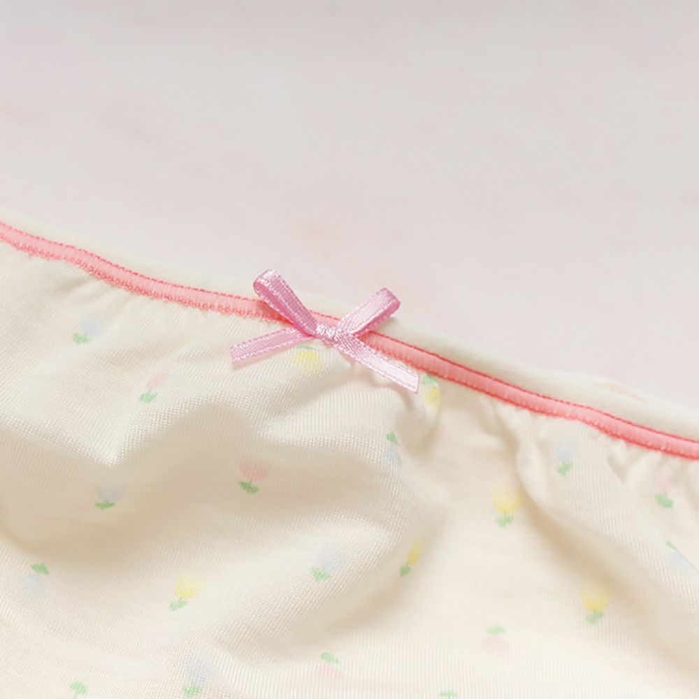 Annypepe - 女童95%天絲夢幻小花四角褲-淡黃色 (110-150cm)