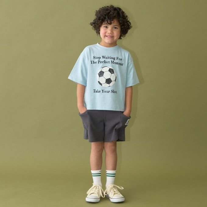 日本 b-ROOM - 柔款彈性大口袋素色短褲(4分丈)-海軍藍