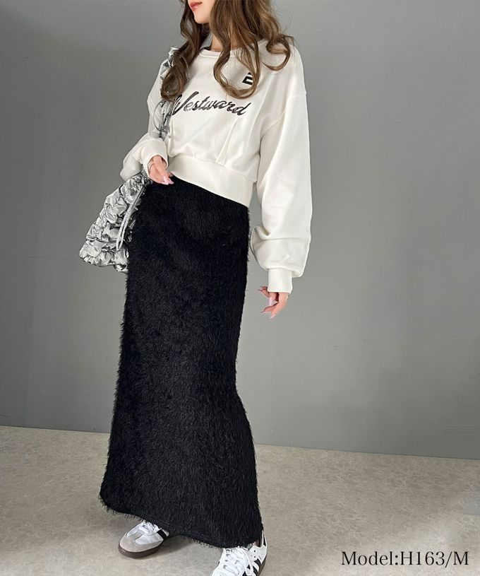 日本 Classical Elf - mily bilet 成熟感羽毛修身開叉長裙-黑