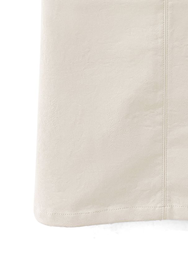 日本 GRL - 時尚修身A字皮裙-時尚黑