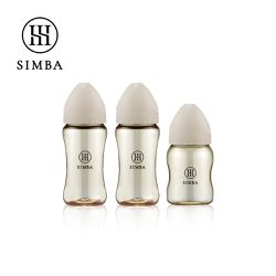 Simba 小獅王辛巴 - 蘊蜜鉑金PPSU寬口防脹氣奶瓶輕奢組(2中1小)-新生適用-杏茶