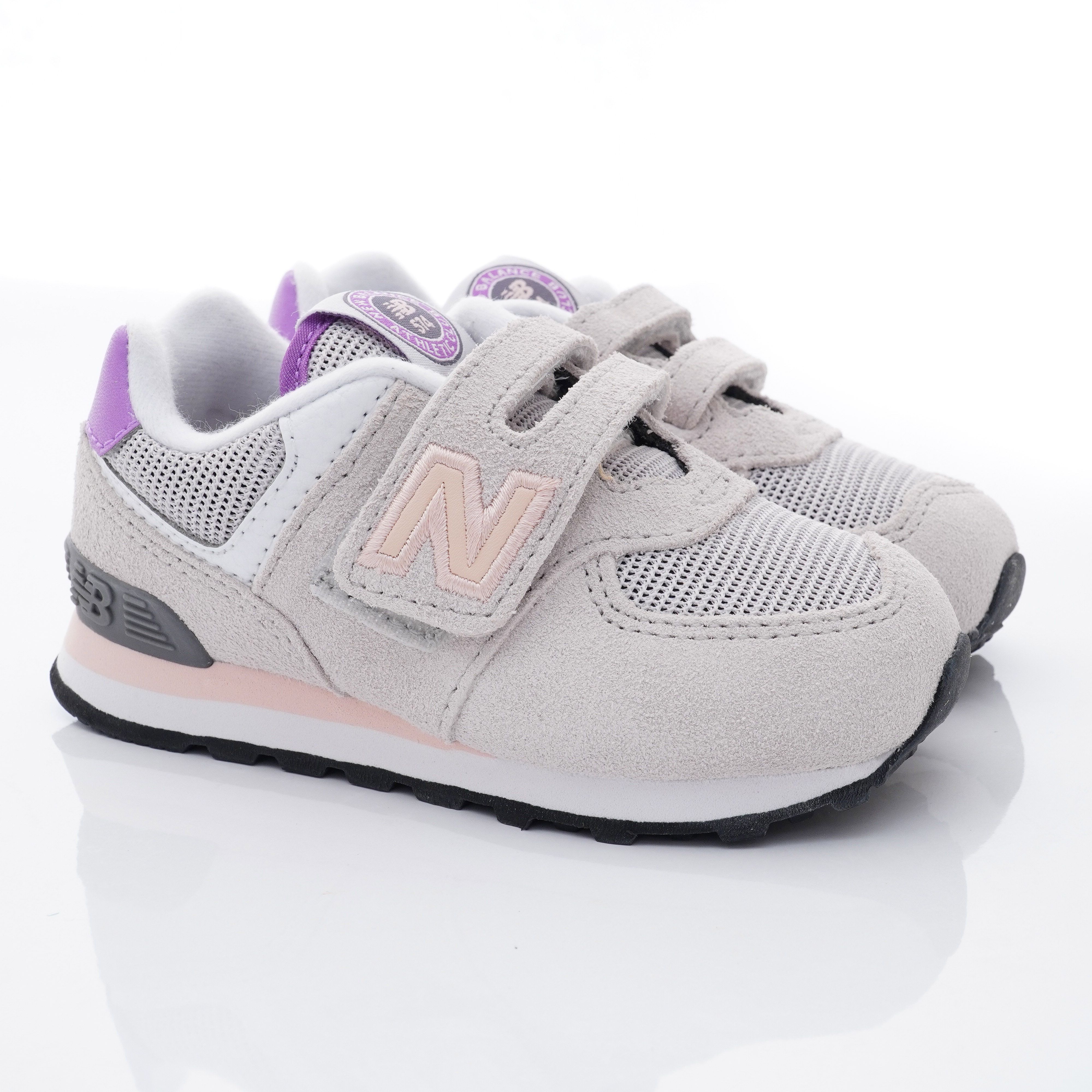 New Balance - NB574系列機能休閒鞋款(小童段)-灰粉