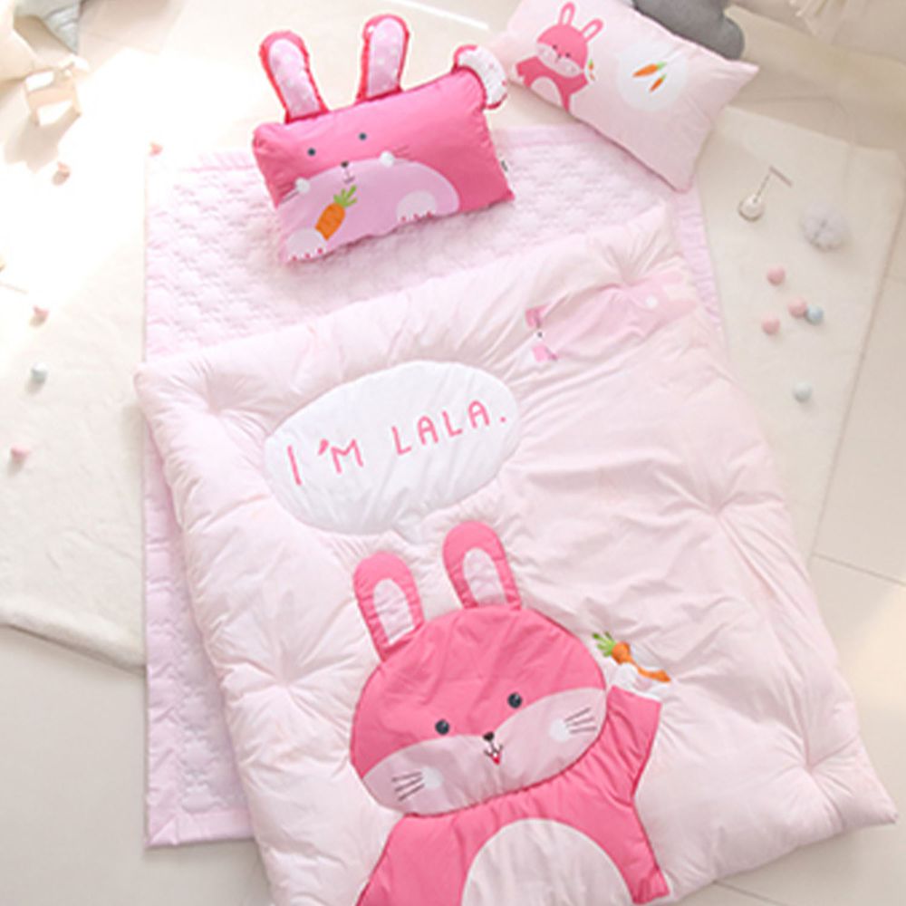 韓國 Teepee - 四季用睡袋/寢具7件組(無拉鏈)(附收納袋)-粉嫩小兔子