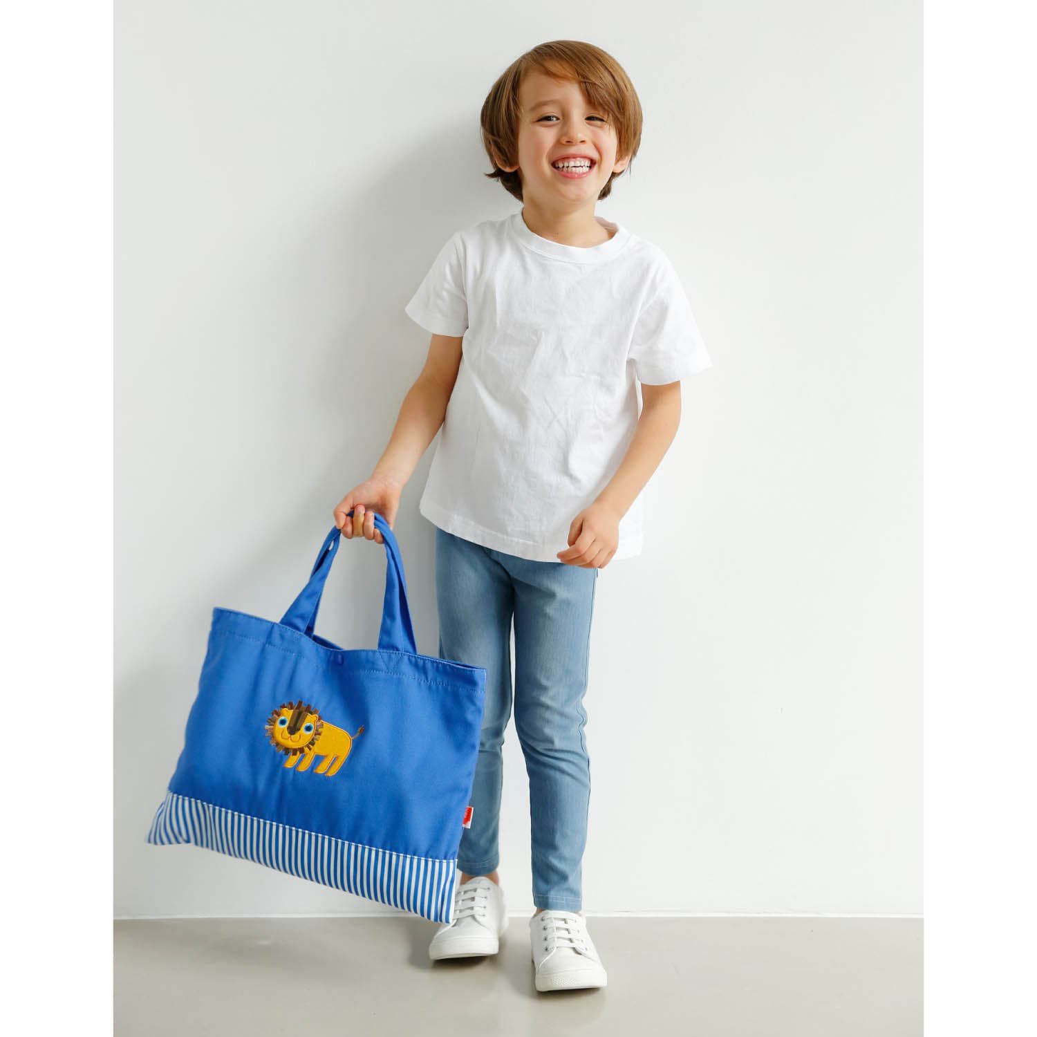 日本千趣會 - 大容量動物圖案上學手提/肩背包-松鼠-黃 (約43.5x33cm)