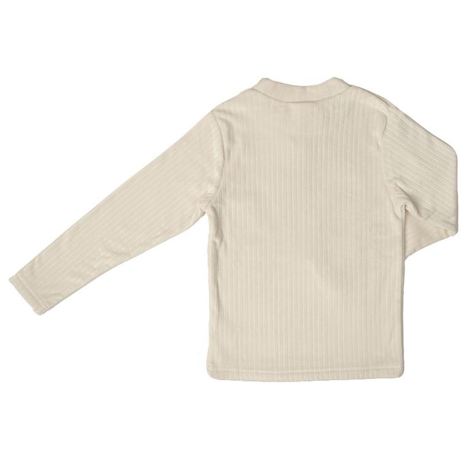 akachan honpo - 長袖軟綿彈性休閒上衣-象牙白色