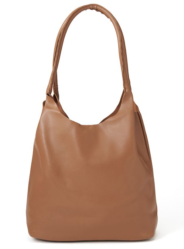 日本 GRL - 軟皮質感肩背包-黑 (F)