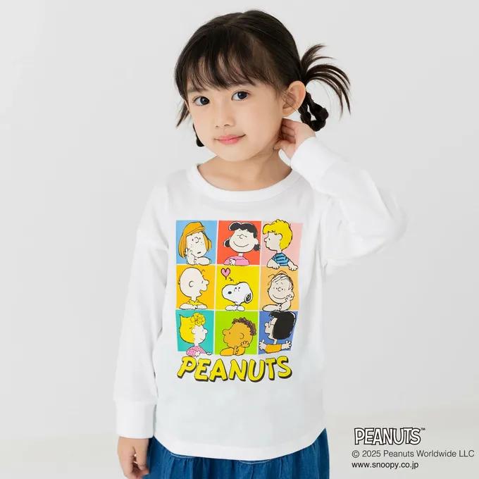 日本 Chil2 - 限定聯名 縮口印花長袖上衣-卡通人物SNOOPY-玩玩具-白