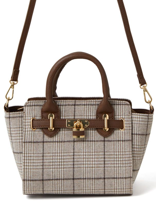 日本 GRL - 2way格紋小托特包/側背包-黑