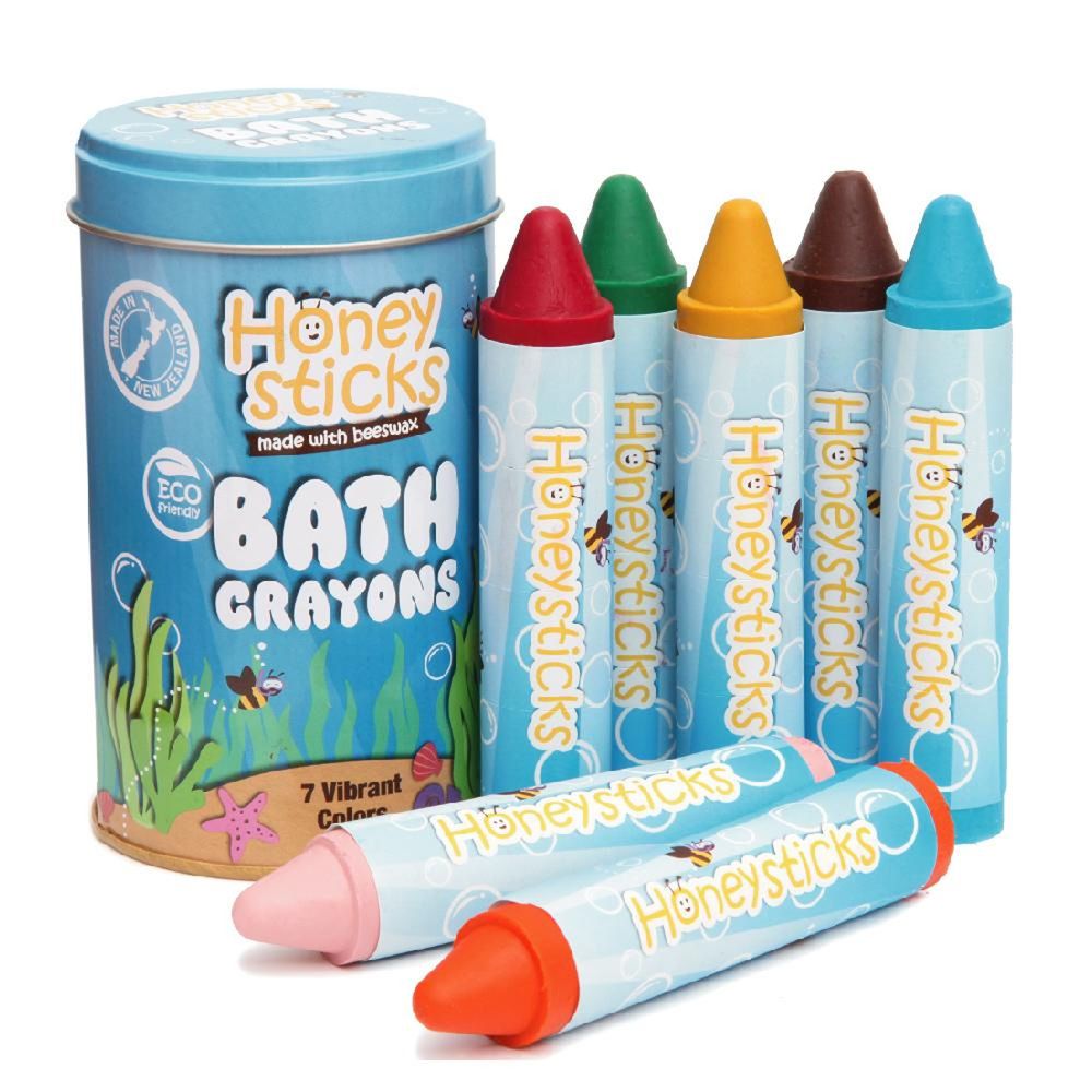 紐西蘭 Honey Sticks - 純天然蜂蠟無毒浴室可水洗蠟筆-7色